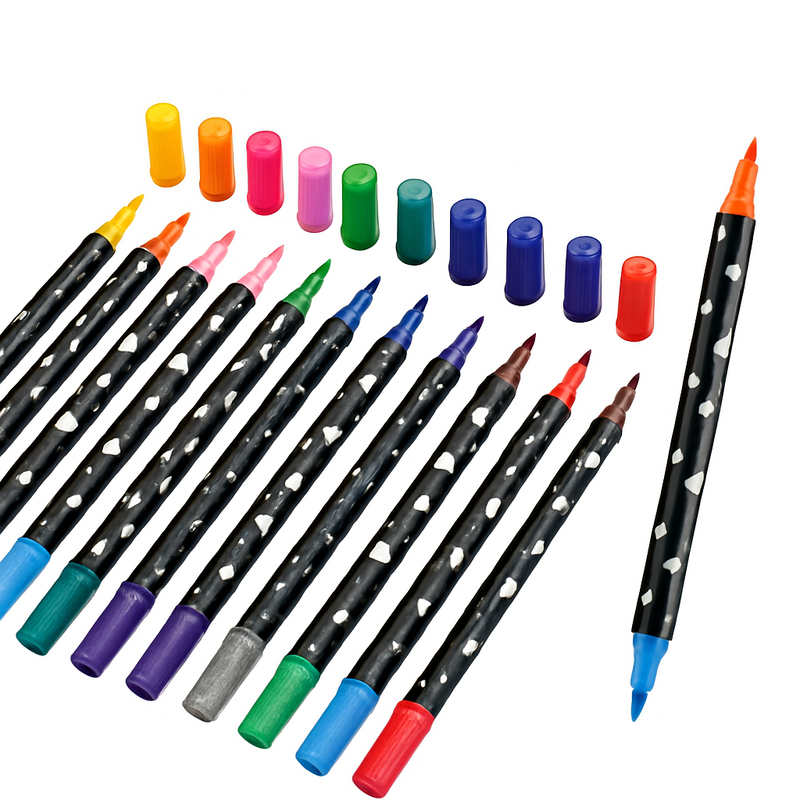 Canetas para Colorir com Glitter 2 pontas com 48 Cores