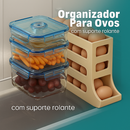 Organizador Para Ovos com Suporte Rolante Cinza