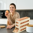 Organizador Para Ovos com Suporte Rolante Cinza